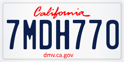 CA license plate 7MDH770