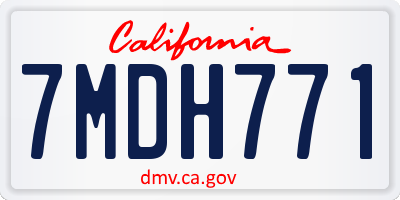 CA license plate 7MDH771
