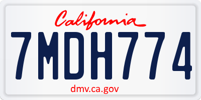 CA license plate 7MDH774