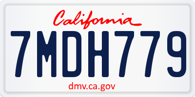CA license plate 7MDH779