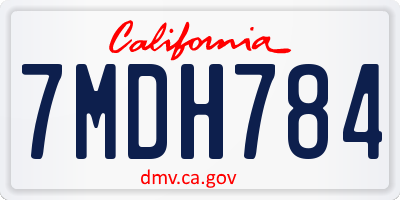 CA license plate 7MDH784