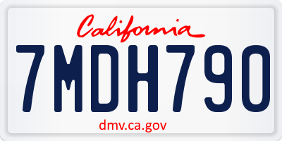 CA license plate 7MDH790
