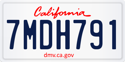 CA license plate 7MDH791