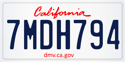 CA license plate 7MDH794