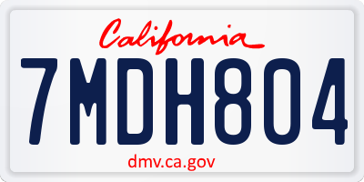 CA license plate 7MDH804