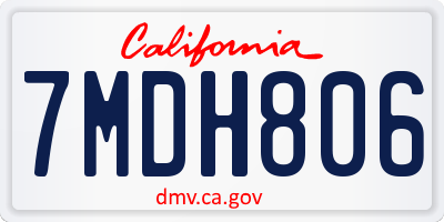 CA license plate 7MDH806