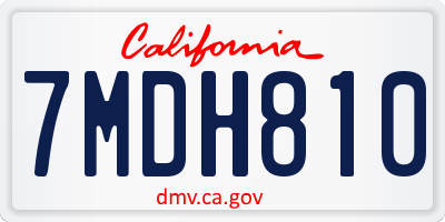 CA license plate 7MDH810