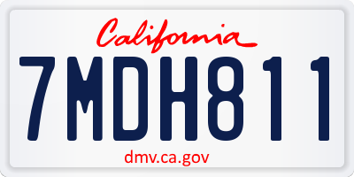 CA license plate 7MDH811