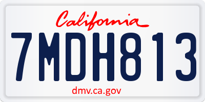 CA license plate 7MDH813