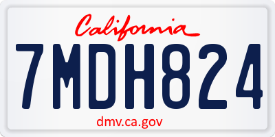 CA license plate 7MDH824
