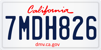 CA license plate 7MDH826