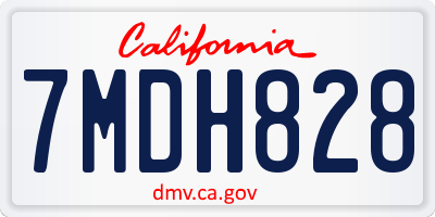 CA license plate 7MDH828