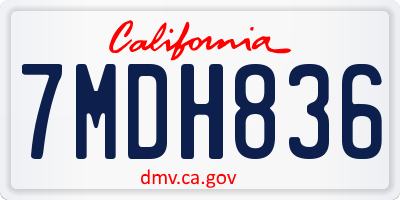 CA license plate 7MDH836