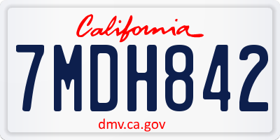 CA license plate 7MDH842
