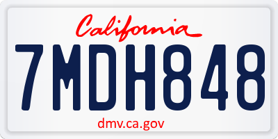 CA license plate 7MDH848