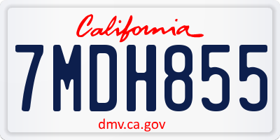 CA license plate 7MDH855