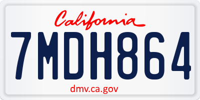 CA license plate 7MDH864