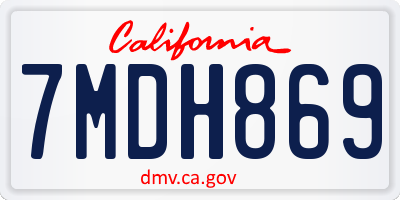 CA license plate 7MDH869