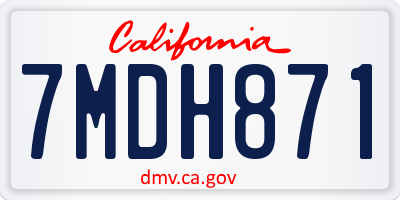 CA license plate 7MDH871