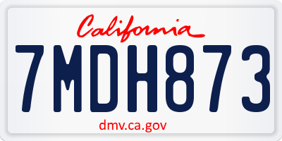 CA license plate 7MDH873