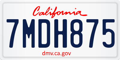 CA license plate 7MDH875