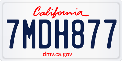 CA license plate 7MDH877