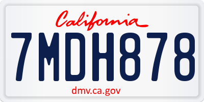 CA license plate 7MDH878