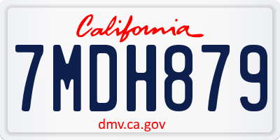 CA license plate 7MDH879