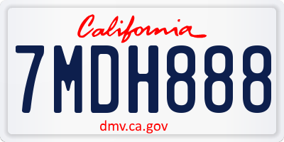 CA license plate 7MDH888