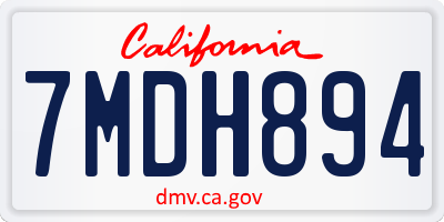 CA license plate 7MDH894