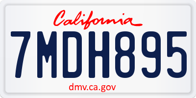 CA license plate 7MDH895