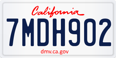 CA license plate 7MDH902