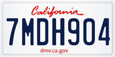 CA license plate 7MDH904