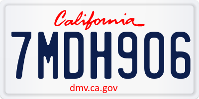 CA license plate 7MDH906