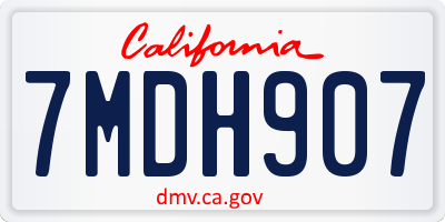 CA license plate 7MDH907