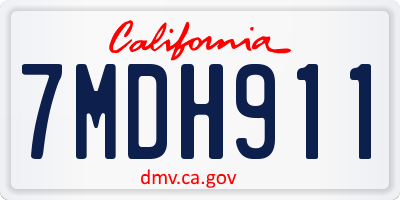 CA license plate 7MDH911