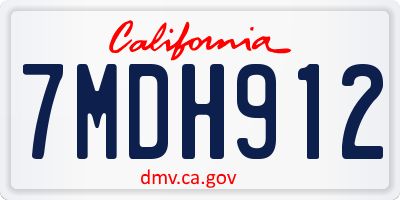 CA license plate 7MDH912