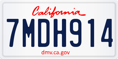 CA license plate 7MDH914