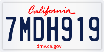 CA license plate 7MDH919