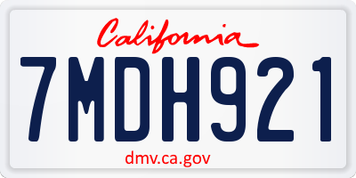 CA license plate 7MDH921