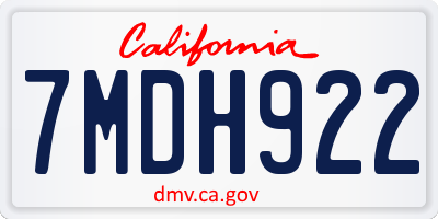 CA license plate 7MDH922
