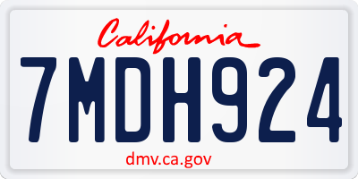 CA license plate 7MDH924