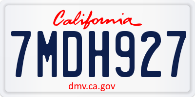 CA license plate 7MDH927