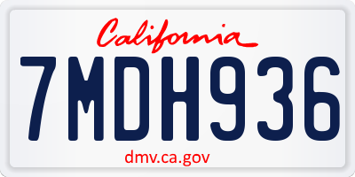 CA license plate 7MDH936