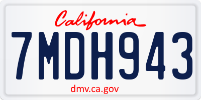 CA license plate 7MDH943