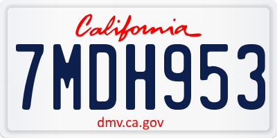 CA license plate 7MDH953