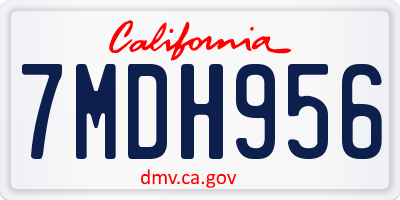CA license plate 7MDH956