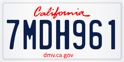 CA license plate 7MDH961