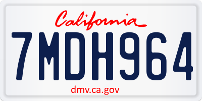 CA license plate 7MDH964