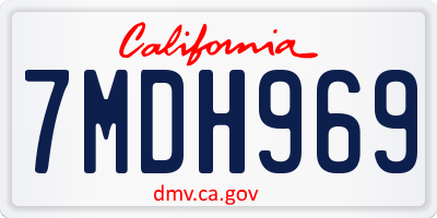 CA license plate 7MDH969